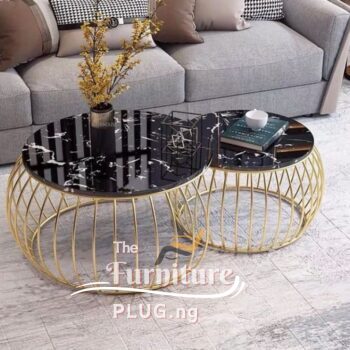 Classy Minimalist Marble Top 2 in 1 Center Table Set