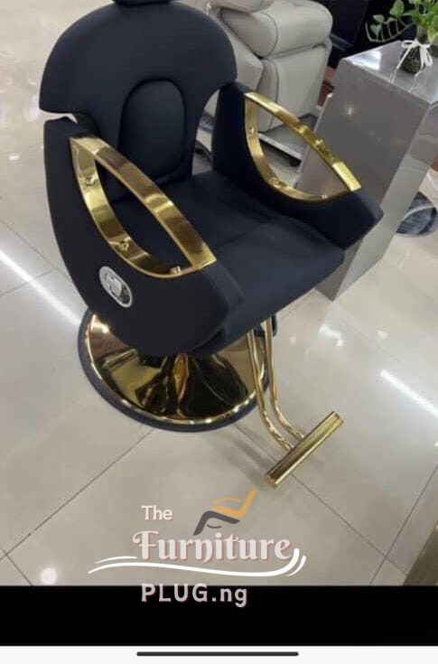 Quality Hair Salon Barber and Spa Adjustable Chair - Leather 4 Quality Leather with gold frame Saloon barber hairdresser chair furniture buy in Nigeria